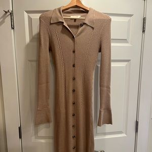 Midi Button-Down Sweater Dress